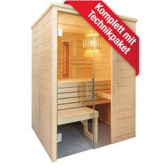 Domo by Sentiotec - Alaska Mini Infra+ Massivholzsauna 160 x 110 x 204 cm 