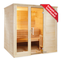 Domo by Sentiotec - Komfort Small Massivholzsauna 208 x 158 x 204 cm - GERADE 