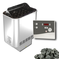 Technik-Set | Finnischer Saunaofen 8 kW + Steuerung Finncontrol K4 - incl. Saunasteine 