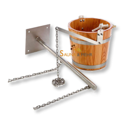 Schwalleimer mit Tragarm u. Kette zur Wandmontage 