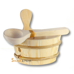 Sauna Zubehör-Set "Classic" Aufgußkübel und Schöpfkelle 