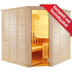 Domo by Sentiotec - Wellfun Corner Massivholzsauna 205 x 205 x 204 cm - Eck 