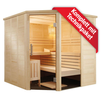 Domo by Sentiotec - Alaska Corner Massivholzsauna 206 x 206 x 204 cm - Eck 