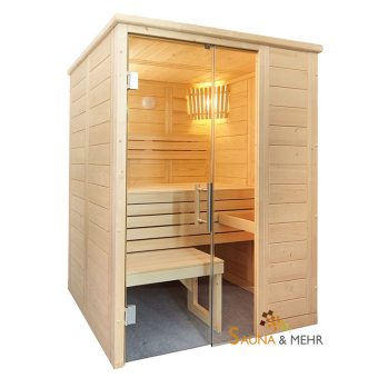 ALASKA Massivholz Saunakabine Mod. Mini 156 x 108 - Rechts 