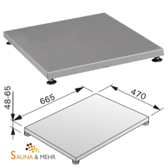 HARVIA Bodenplatte Schutzplatte Podest Fb. silber 