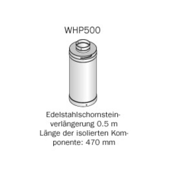 HARVIA Verlängerung für Edelstahlschornstein - 500 mm 