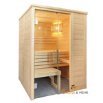 ALASKA Massivholz Saunakabine Mod. Mini 156 x 108 - Rechts 
