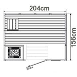 wood.LINE Classic Massivholz-Sauna - 204 x 156 cm - Links 